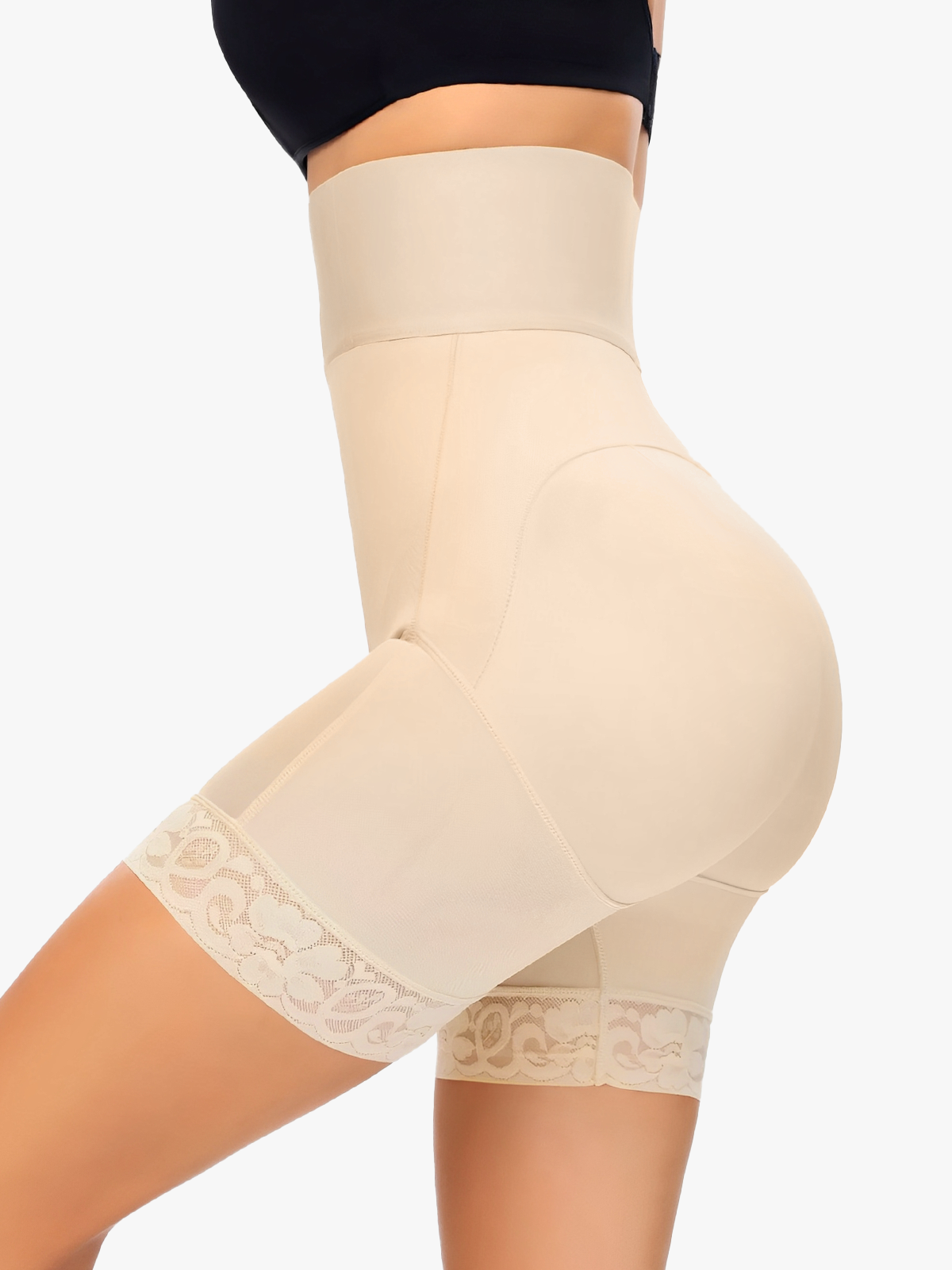 Culotte de contrôle du ventre à taille haute avec boucle avant et ouverture à l'entrejambe