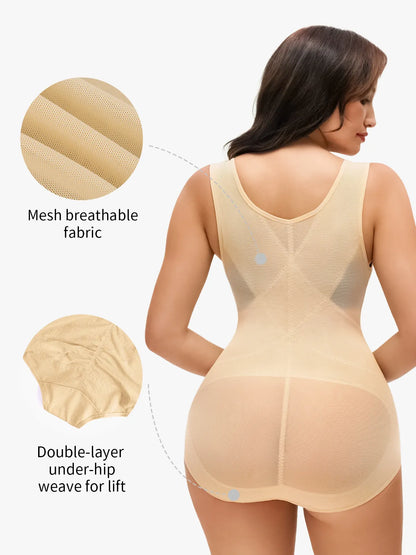 Body slip gainant en maille à décolleté ouvert et ventre plat