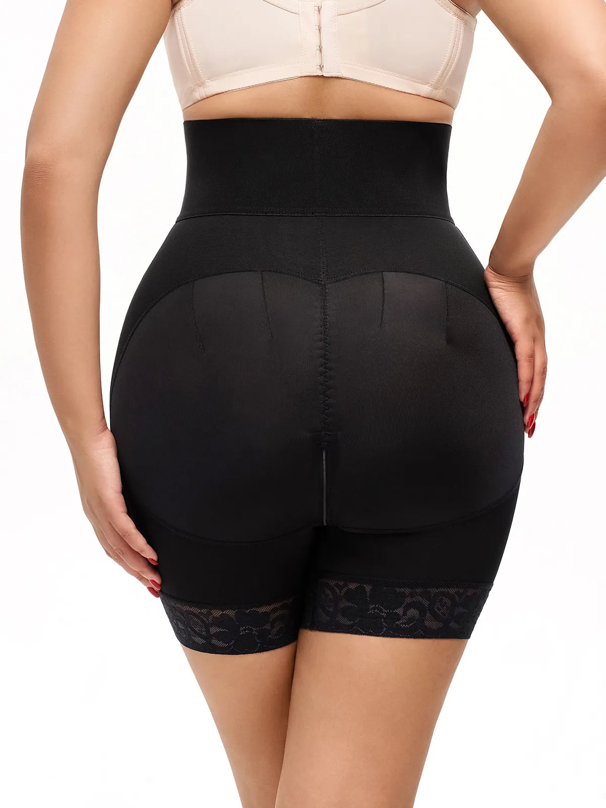 Culotte de contrôle du ventre à taille haute avec boucle avant et ouverture à l'entrejambe